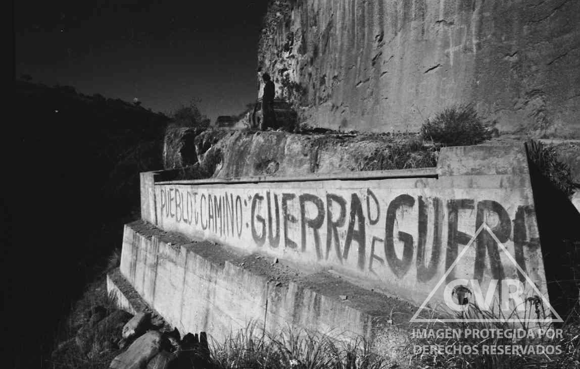 Grafitti on a bridge in Ayacucho, 1986, 'PEOPLE, YOUR PATH: GUERR[ILLA] WARFARE'